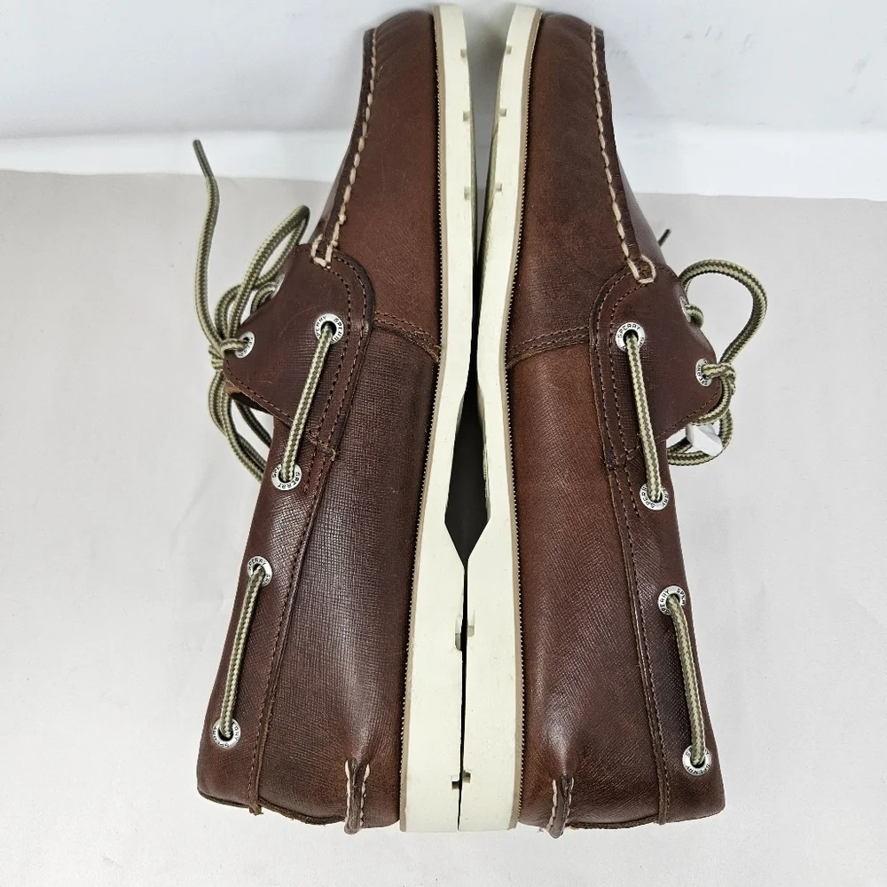 Sperry Top-sider Mens Brown Leather Lace Up Boat Fish Beach Shoes Sz 11.5M